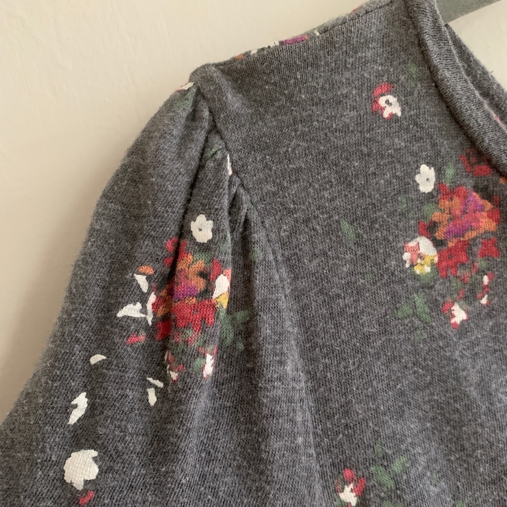 LOFT Lounge Ruffle Shoulder Floral Tee